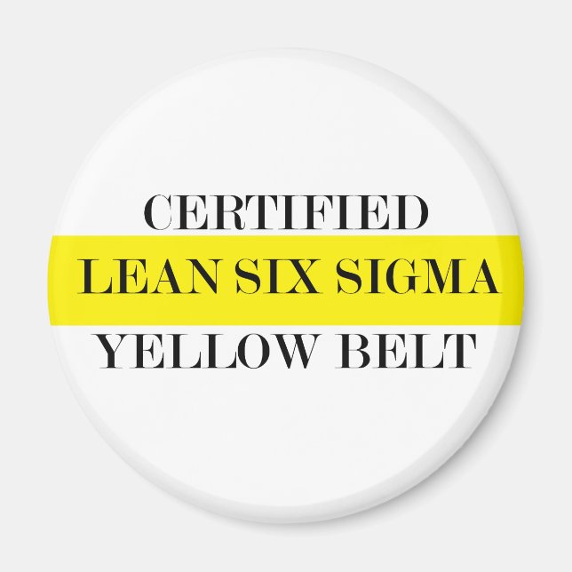 Auktoriserad Lean Six Sigma Gult Bälte Magnet (Framsidan)