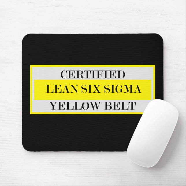 Auktoriserad Lean Six Sigma Gult Bälte Mousepad Musmatta (Med mus)