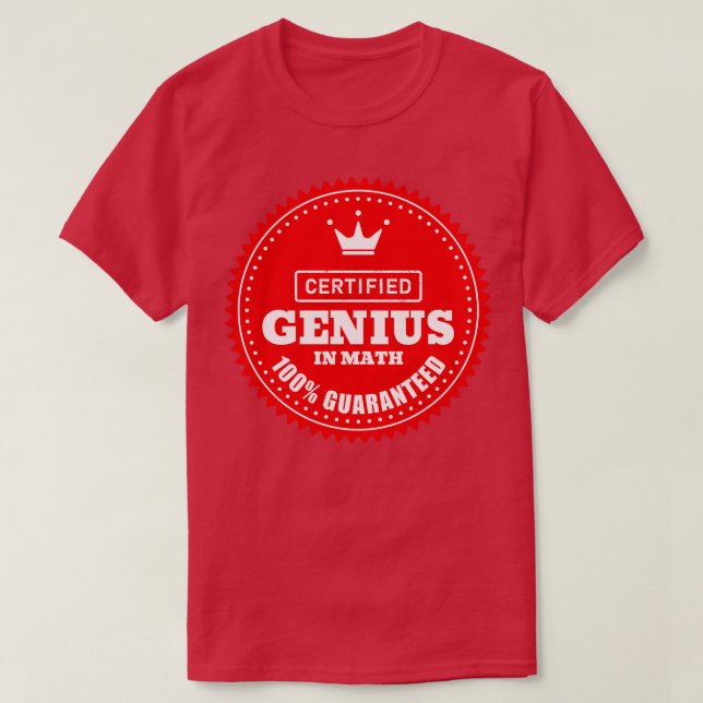 Auktoriserad Math Genius TShirt T Shirt (Design framsida)