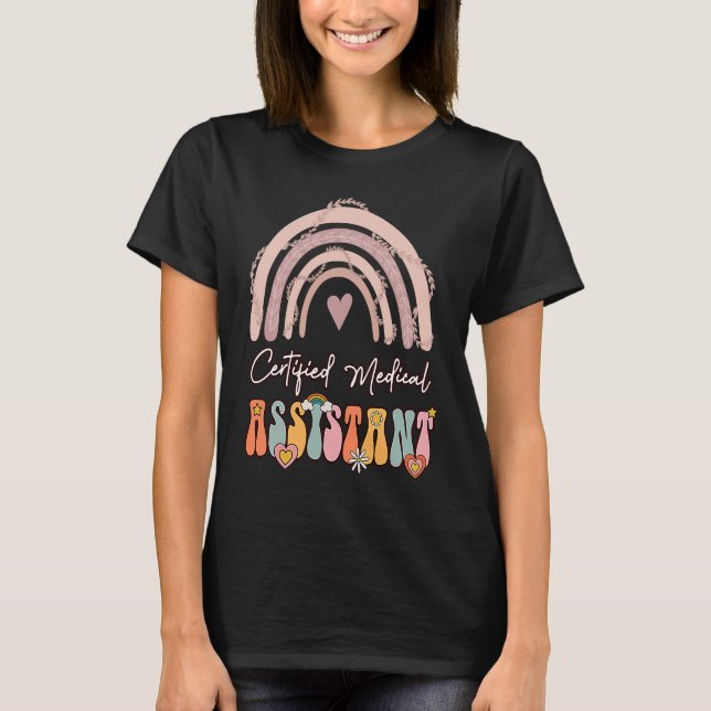 Auktoriserad Medicinsk assistent CMA Groovy Retro  T Shirt (Framsida)