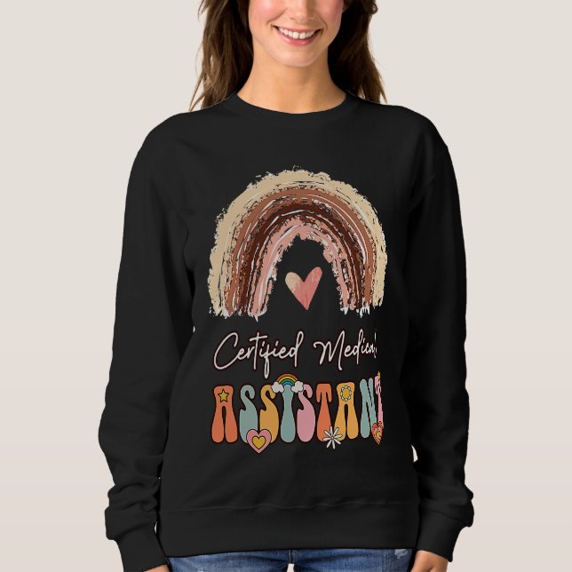 Auktoriserad Medicinsk assistent CMA Groovy Retro  T Shirt (Framsida)