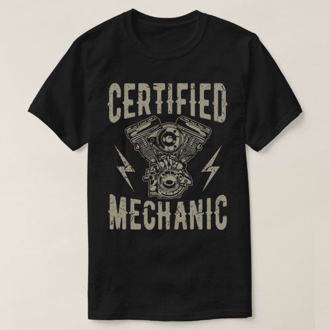 Auktoriserad Motor Mechanic T Shirt (Design framsida)