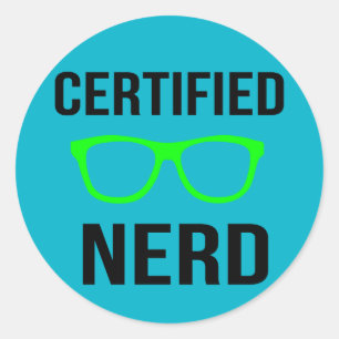 Auktoriserad Nerd Stickers Runt Klistermärke