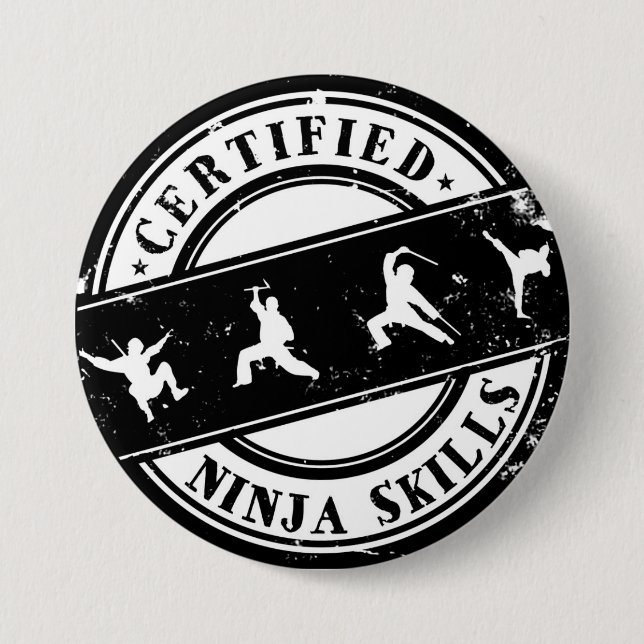 Auktoriserad Ninja Skills Funny Badge för spelare Knapp (Framsida)