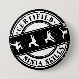 Auktoriserad Ninja Skills Funny Badge för spelare Knapp