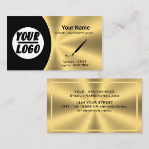 Auktoriserad Notary Signing Agent Black & Guld - l Visitkort