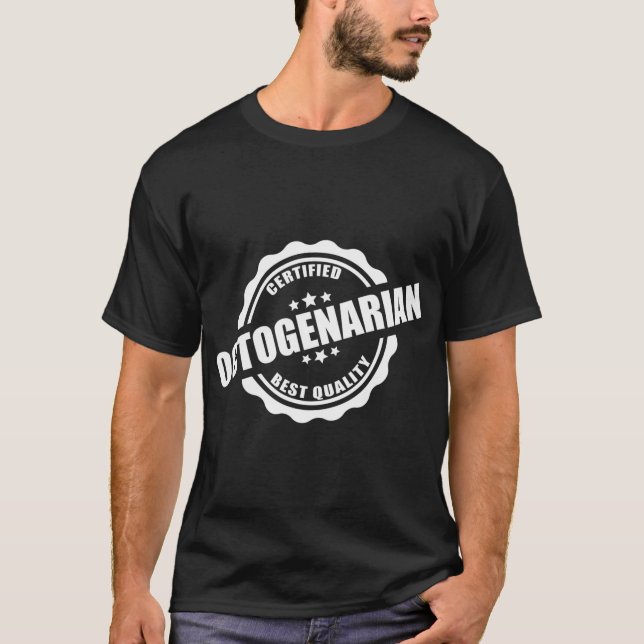 Auktoriserad Octogenarian Funny Gift for Elderlies T Shirt (Framsida)