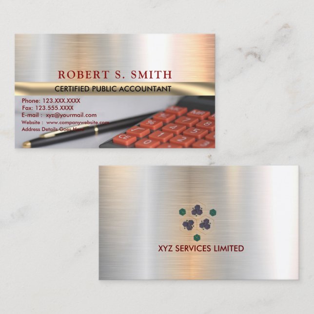 Auktoriserad Offentlig räkenskapsavbildning i CPA  Visitkort (Fram/baksida)