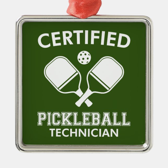 Auktoriserad Pickleball-tekniker Julgransprydnad Metall (Framsidan)