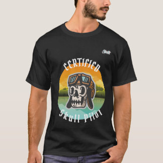 Auktoriserad Pilot Skull - Perfekt för leverantöre T Shirt