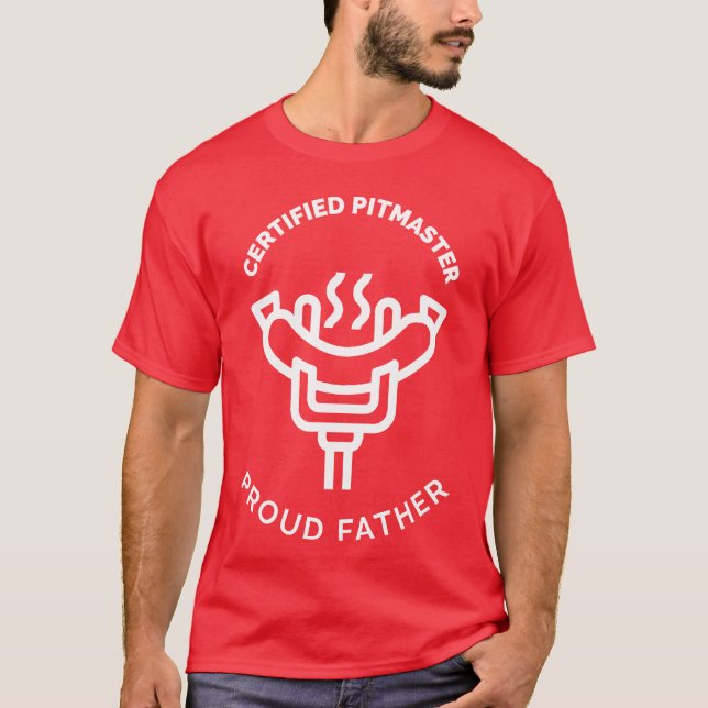 Auktoriserad Pitmaster Proud Far Funny Fars dag T Shirt (Framsida)