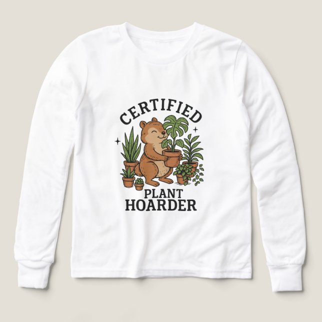 Auktoriserad Plant Hoarder T Shirt (Design framsida)
