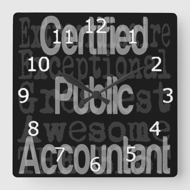 Auktoriserad Public Accountant Extraordinaire Fyrkantig Klocka (Framsida)