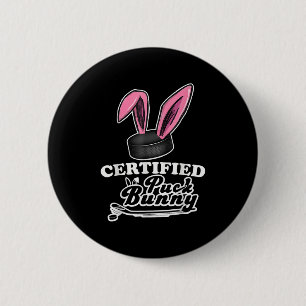 Auktoriserad Puck Bunny Funny Ice Hockey Slang Quo Knapp