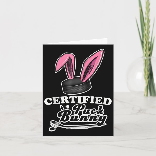 Auktoriserad Puck Bunny Funny Ice Hockey Slang Quo Kort (Framsida)