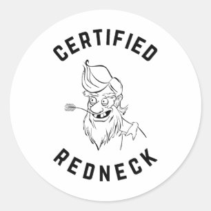 Auktoriserad Rednacken - Lycklig Hillbilly Runt Klistermärke