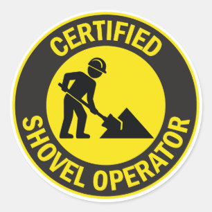 Auktoriserad Shovel-operator Runt Klistermärke