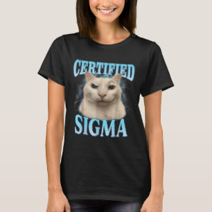 Auktoriserad Sigma Funny Cat Meme Humous Joke Sarc T Shirt