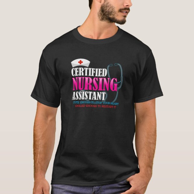 Auktoriserad Sjuksköterskeassistenten CNA Cute Cut T Shirt (Framsida)
