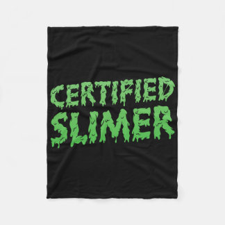 Auktoriserad Slimer Halloween-bildtext Fleecefilt