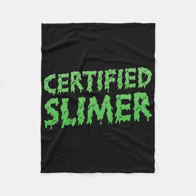 Auktoriserad Slimer Halloween-bildtext Fleecefilt (Framsidan)