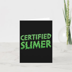 Auktoriserad Slimer Halloween-bildtext Kort