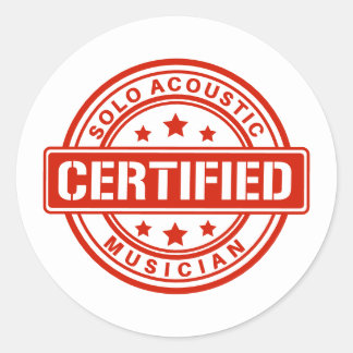 Auktoriserad Solo Acoustic Musician Emblem Sticker Runt Klistermärke