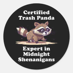Auktoriserad Sopor Panda Funny Cute Kawaii Raccoon Runt Klistermärke