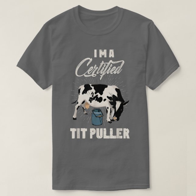Auktoriserad Tit puller Kodlare Kow älskare jordbr T Shirt (Design framsida)