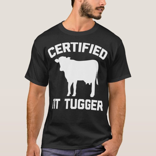 Auktoriserad Tit Tugger - Funny Cow Farmer Farm T Shirt (Framsida)