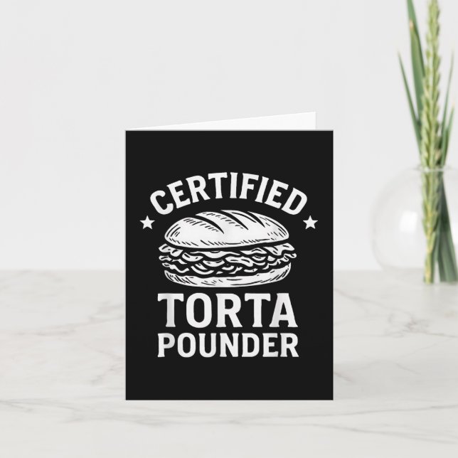 Auktoriserad Torta Pounder Funny Torta Meme Sandwi Kort (Framsida)