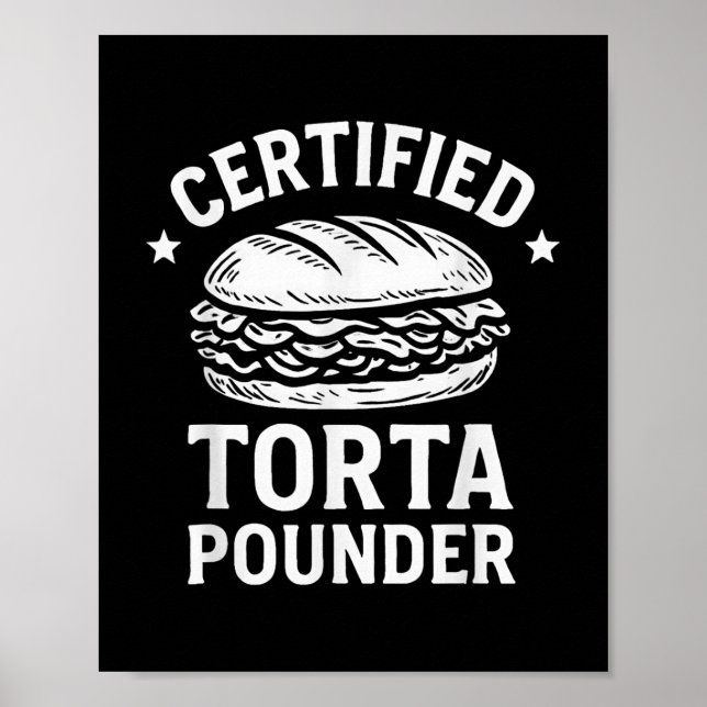 Auktoriserad Torta Pounder Funny Torta Meme Sandwi Poster (Framsidan)