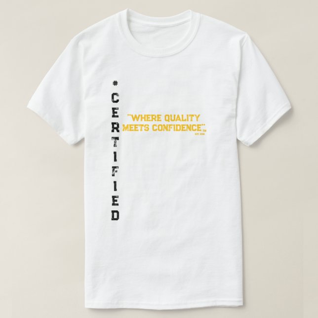 #AUKTORISERAD UNISEX GULD BLK T-SHIRT (Design framsida)