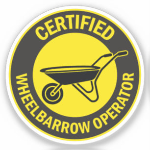 Auktoriserad Wheelbarrow operator Klistermärken