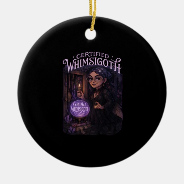 Auktoriserad Whimsigoth Witch Broom Closet Classic Julgransprydnad Keramik (Framsidan)