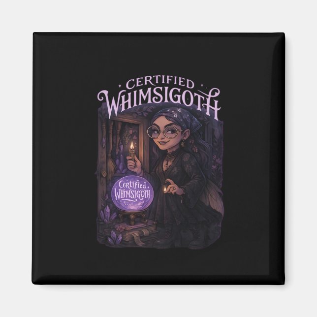 Auktoriserad Whimsigoth Witch Broom Closet Classic Magnet (Framsidan)
