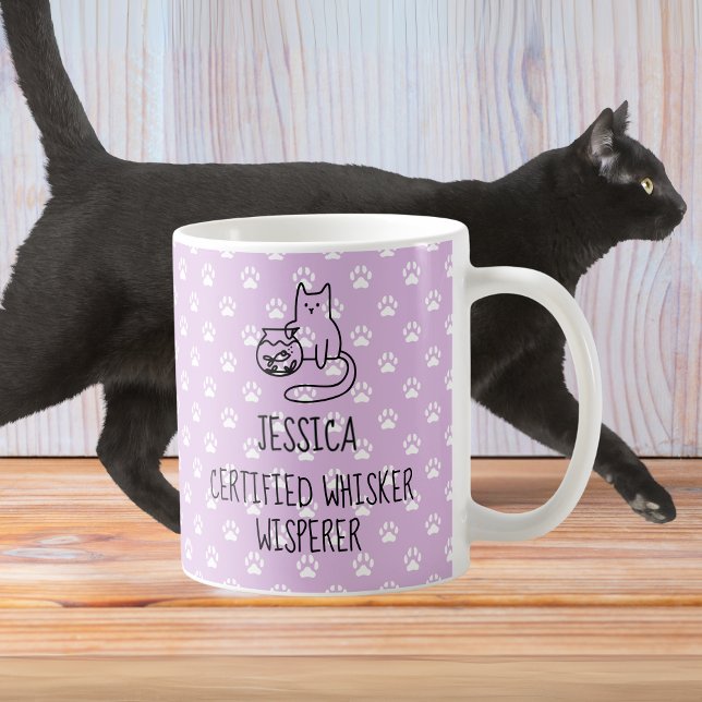 Auktoriserad Whisker Whisperer Personlig Cat Lover Kaffemugg (Certified Whisker Whisperer Personalized Cat Lover Coffee Mug)