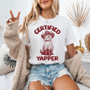 Auktoriserad Yapper Cowboy Cat Funny Meme Vintage T Shirt