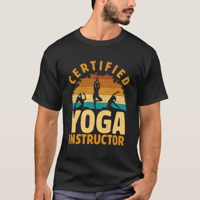 Auktoriserad Yoga Instructor Meditation Retro Nama T Shirt (Framsida)