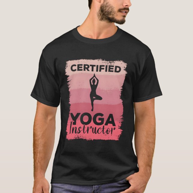 Auktoriserad Yoga Instruktör Meditation T Shirt (Framsida)