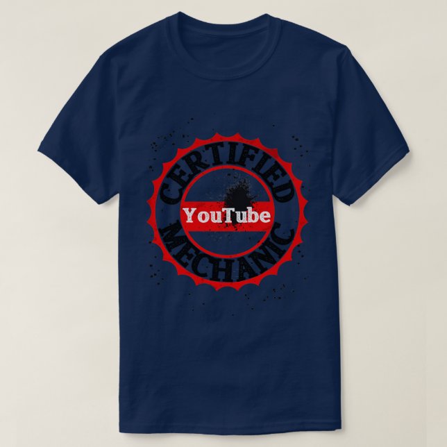 Auktoriserad YouTube Mechanic T Shirt (Design framsida)