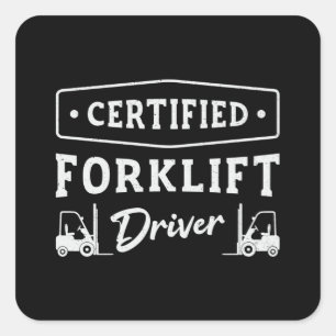 Auktoriseraden för gaffeltrucksoperatör Lastbil Fyrkantigt Klistermärke