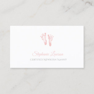 Auktoriseraden Newborn Nanny, Rosa Baby Visitkort