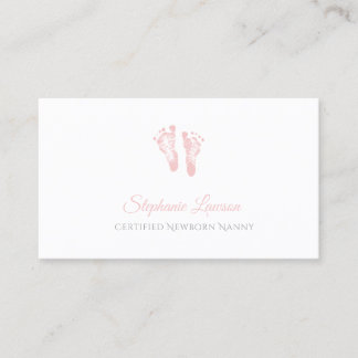 Auktoriseraden Newborn Nanny, Rosa Baby Visitkort