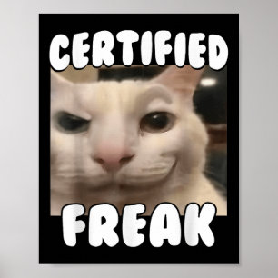 Auktoriseradens Freak Fånig Vit katt Stari Poster