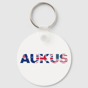AUKUS AU UK US Security Pact Alliance Flaggor Nyckelring