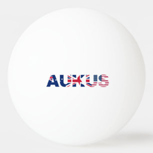 AUKUS AU UK US Security Pact Alliance Flaggor Pingisboll