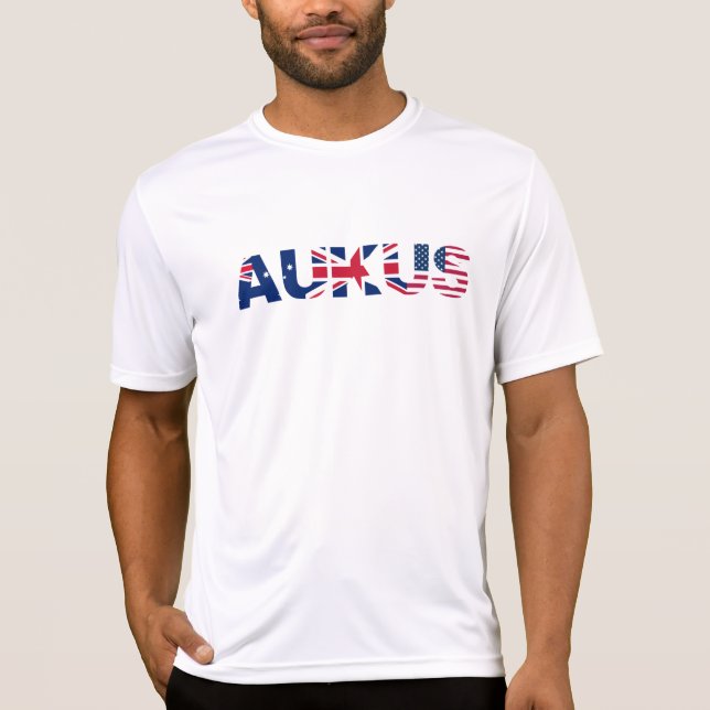 AUKUS AU UK US Security Pact Alliance Flaggor T Shirt (Framsida)