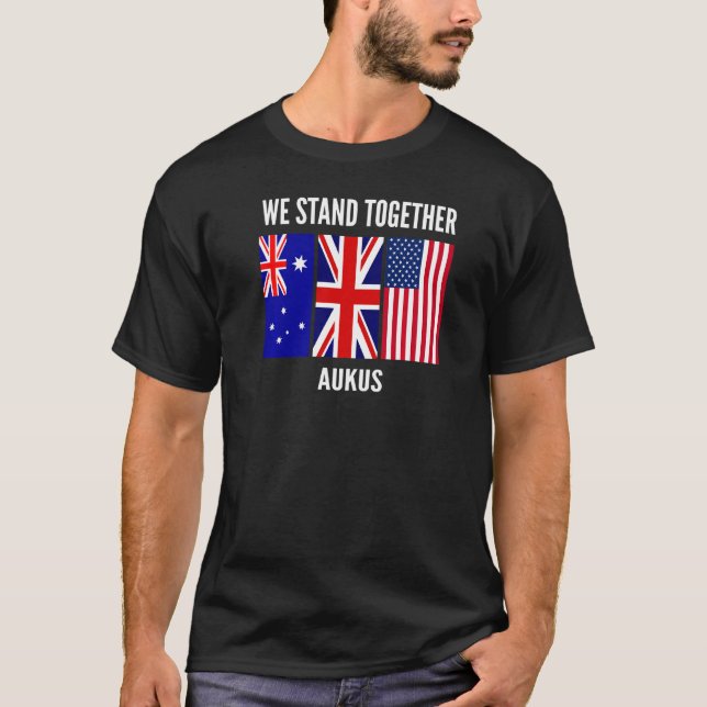 Aukus Trilateral Security pakt T Shirt (Framsida)
