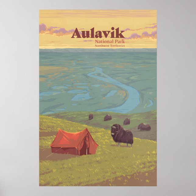 Aulavik nationalpark Northwest Territories Kanada Poster (Framsidan)